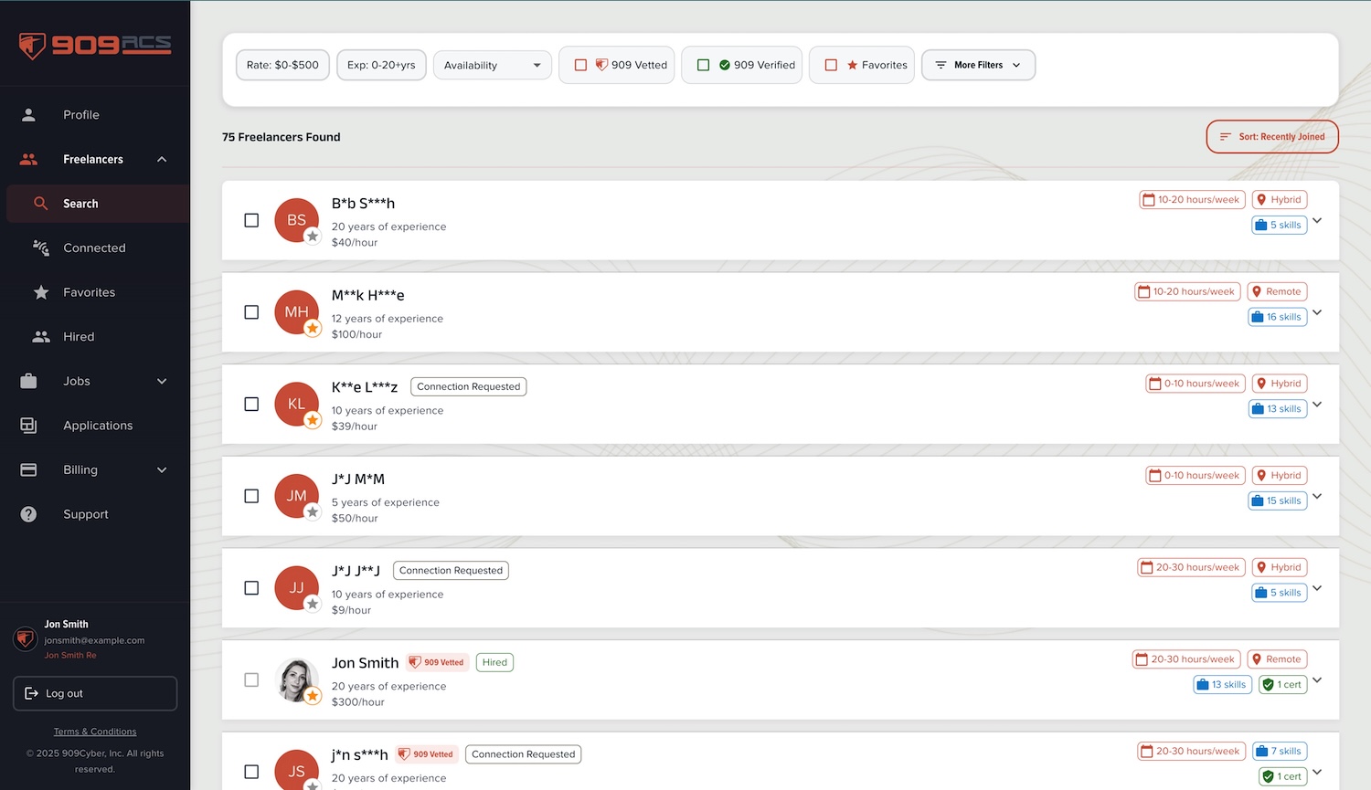 909Select Platform Dashboard for Employers